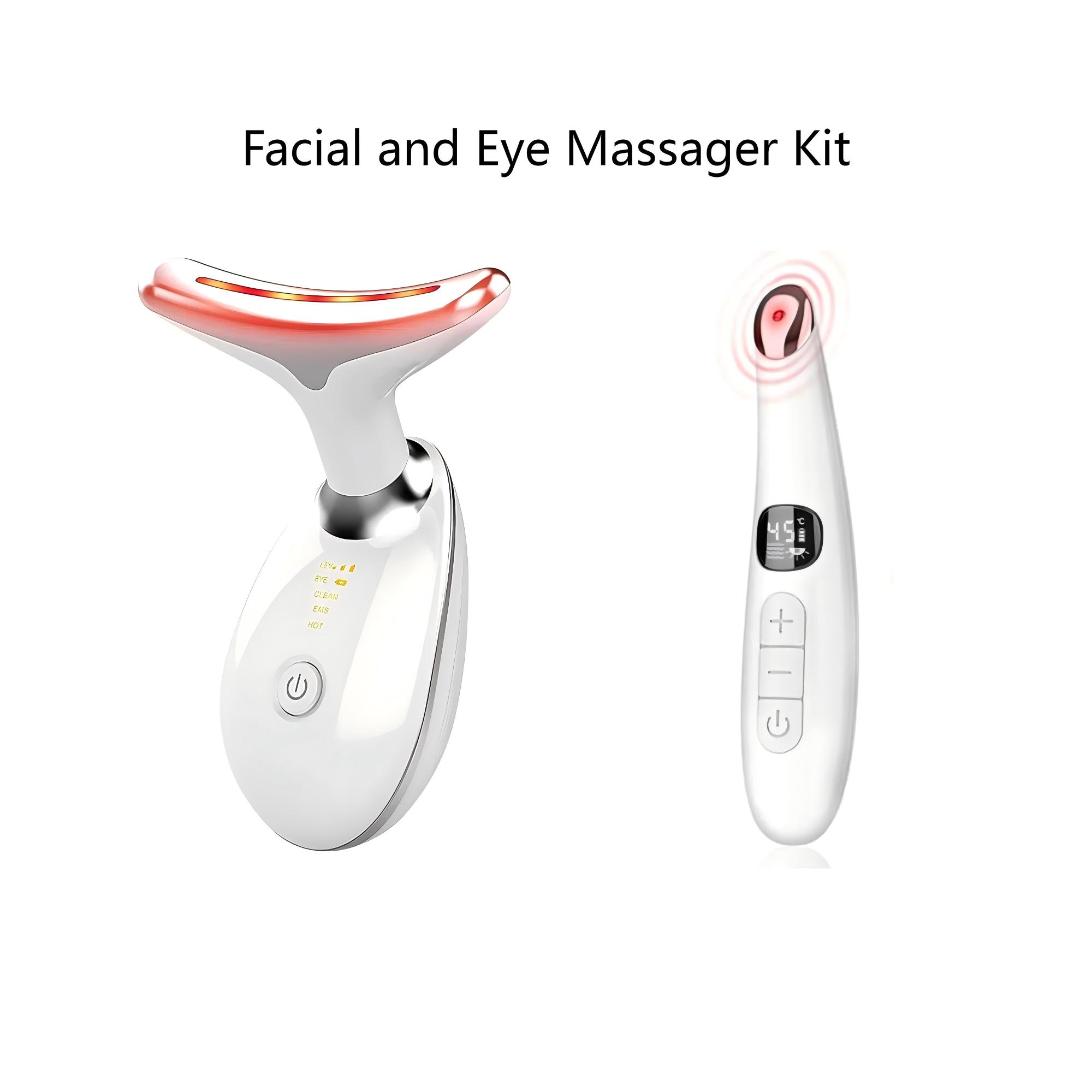 

Neck Lifting Device Facial Massager Double Chin Remover Red Light Photon Vibration Eye Beauty Instrument for Face Eye Wrinkle белый