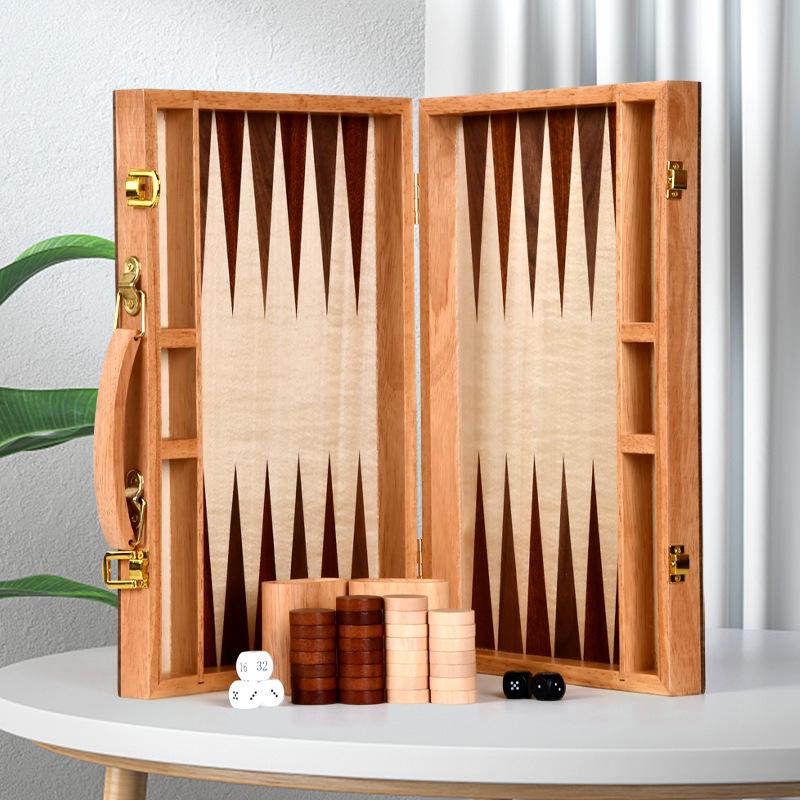 

Zhidouxing Classic Wooden Chess & Backgammon Set