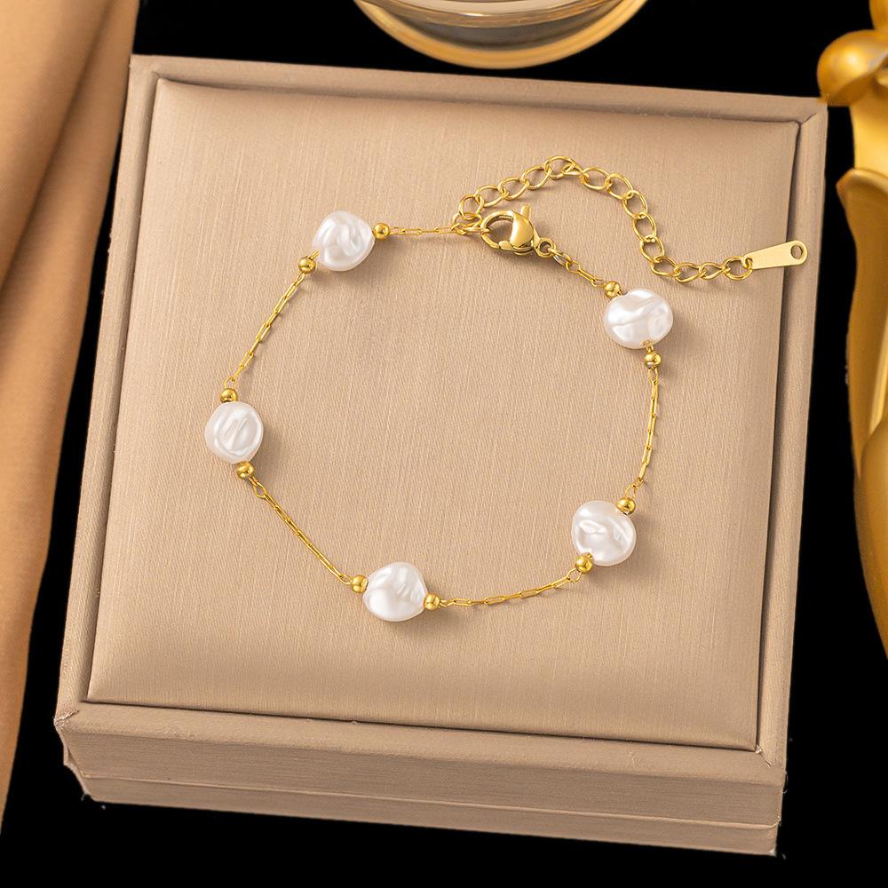 Summer New Temperament Versatile Baroque Pearl Necklace Women's Natural Stone Necklace Women's Simple and Advanced Sense