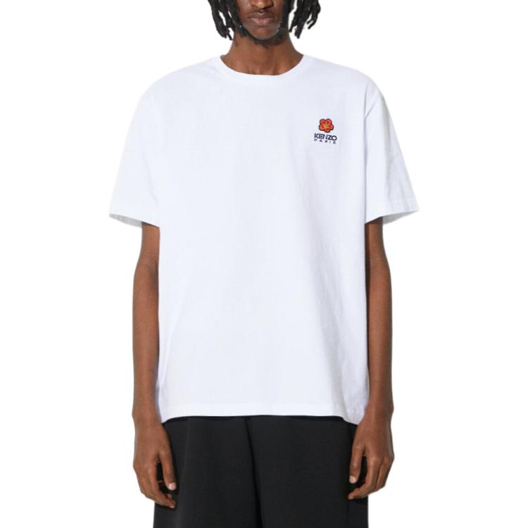 KENZO T-Shirts Men's White Crew Neck Moderate Straight Fit FC65TS4124SG0-01
