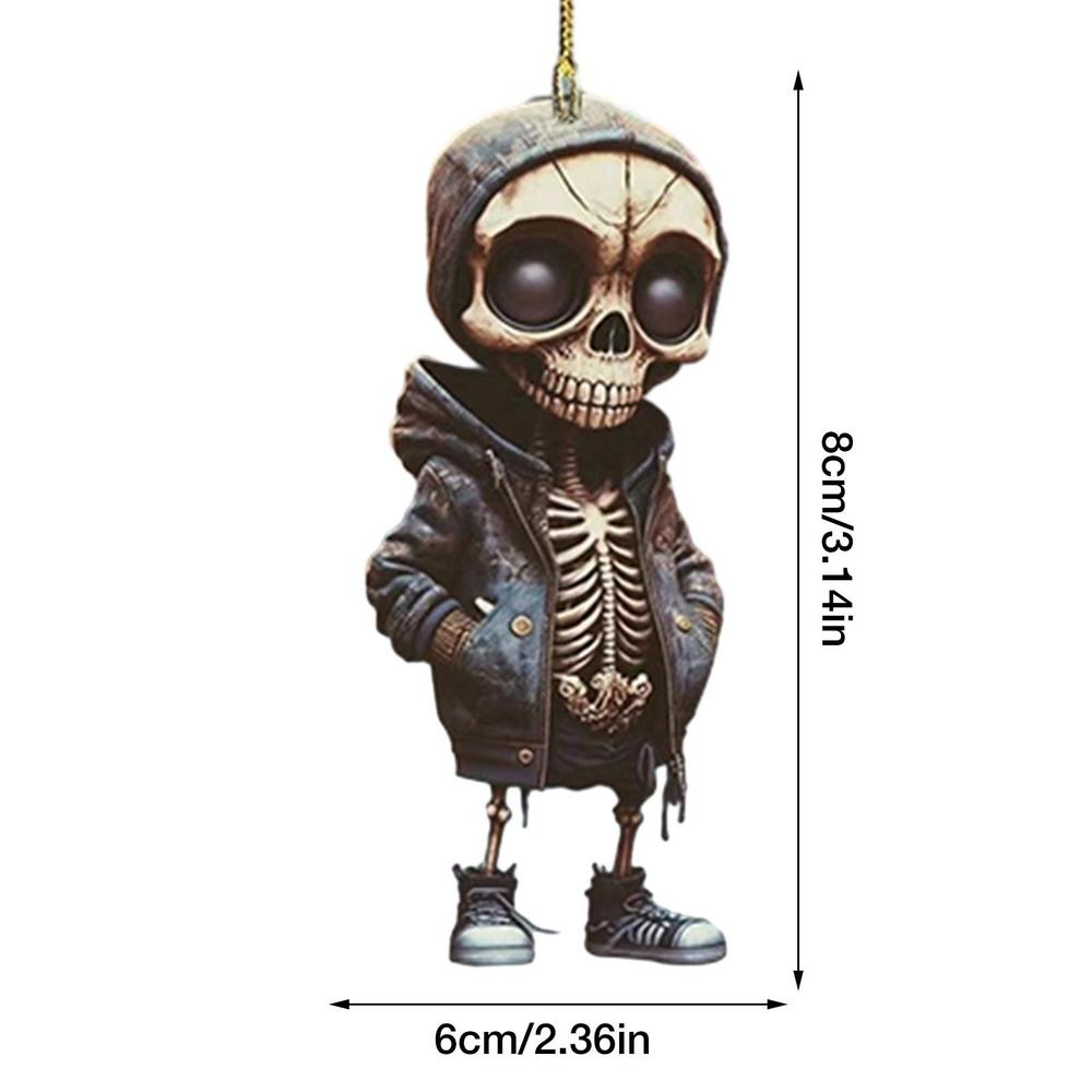 Skeleton Model Car Skeleton Figurine Skull Statue Decorative Rearview Mirror Pendant Accessory Accessories Pendant Decoration