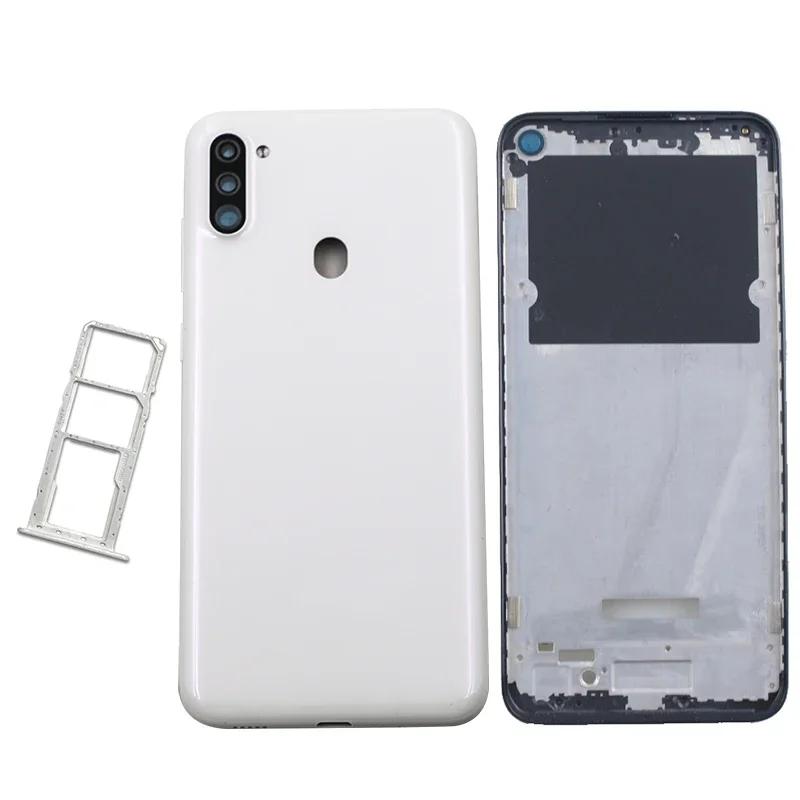 housing For Samsung Galaxy A11 A115F A115F/DS Housing Middle Frame Cover Back Panel Rear With SIM Card Tray