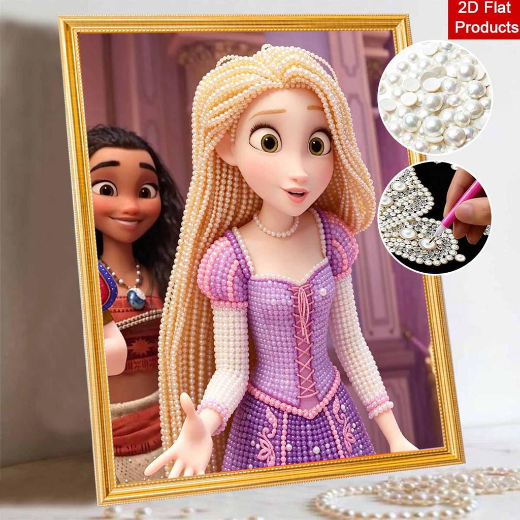 Disney Pearl Painting Handmade Rapunzel Moana Pearl Kit Home Decoration Painting