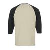 Men's Button-Down Contrast Raglan 3/4 Sleeve Top