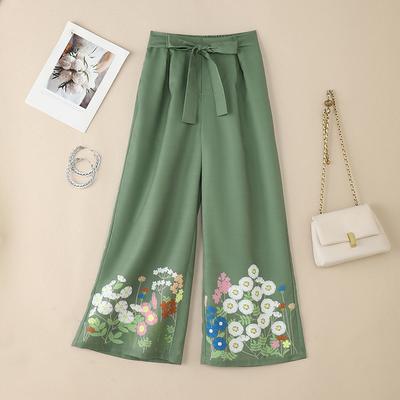 Womens Loose Casual Floral Print Long Pants