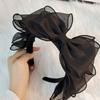 2PCS Black Mesh Bow Headband Fashionable Comfortable Princess Bow Headband for Women Bow Hairband Hair Accessories