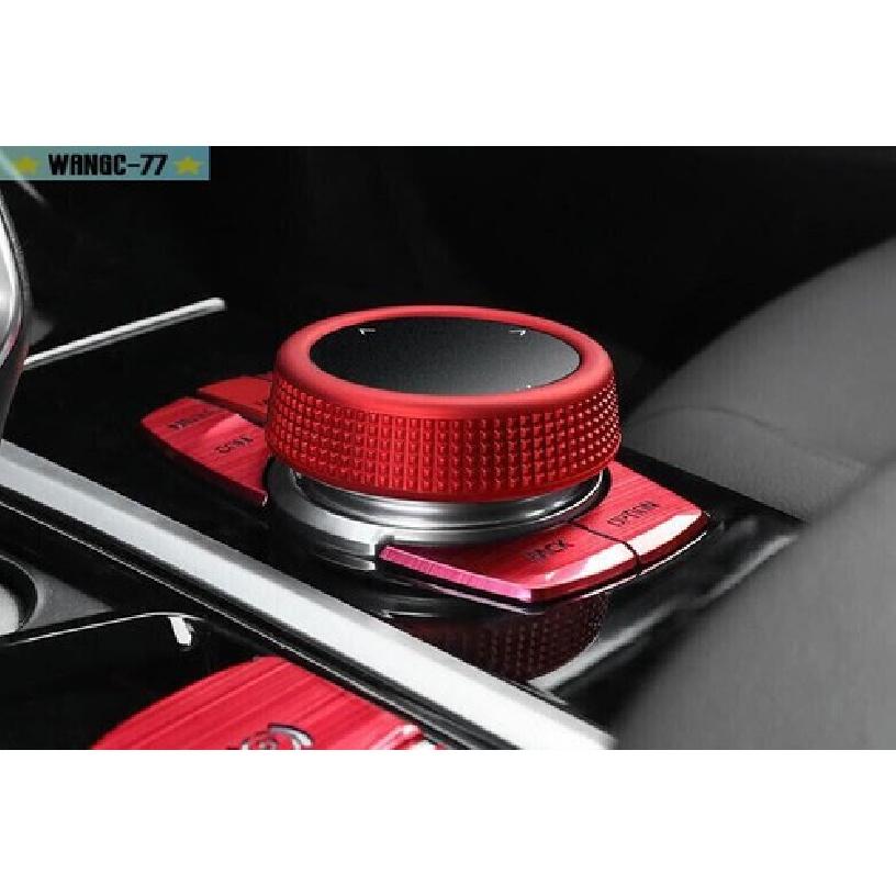 ABS Fit For BMW 5 Series G30 2018- Red Console Multimedia Button Frame Decor