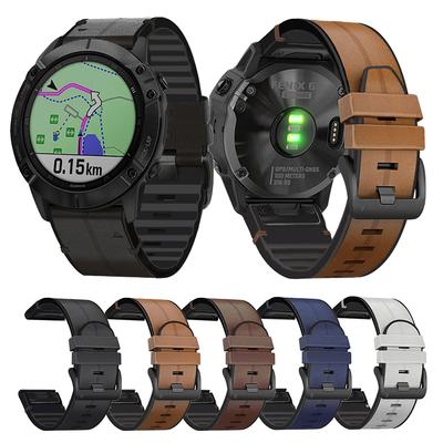 Watchband 22mm 26mm Leather Strap For Garmin Fenix 5 5X Plus 6 6X 7 7X Pro Smart Watch Band for Garmin EPIX Quatix 7 Pro/Tactix 7