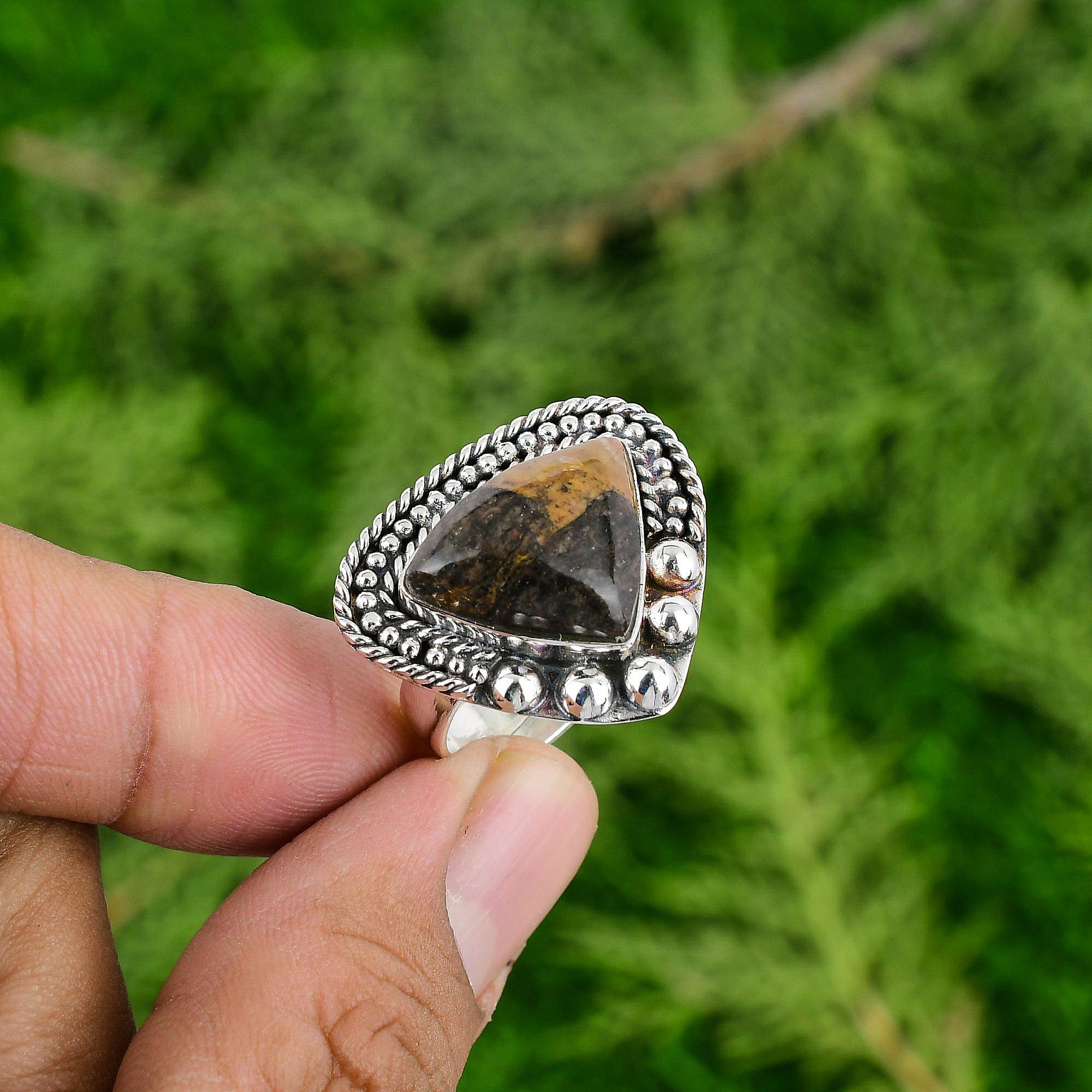 

Сделка на День Благодарения Бокситовый камень Стерлинговое серебро Безель Кольцо-обещание Ювелирные изделия Adjustable