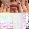 6 Sheets Glitter Alphabet Stickers Letter Nail Art Stickers Decals Of Alphabet Small Letter Stickers Waterproof
