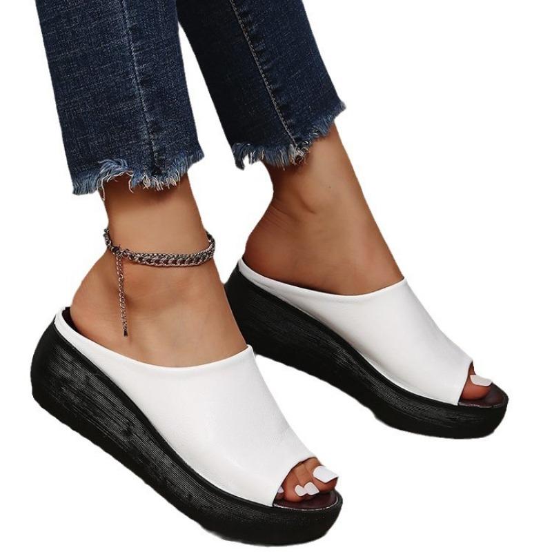 Grenzüberschreitende große Fischmaul-Keilpantoffeln Sommer neuer Außenhandel Coole Hausschuhe Damenhersteller