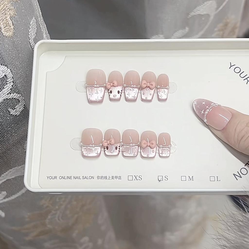 Reine Handarbeit Phototherapie Tragbare Nägel Freche KT Katzenauge Wiederverwendbarer Nagelkunst Patch