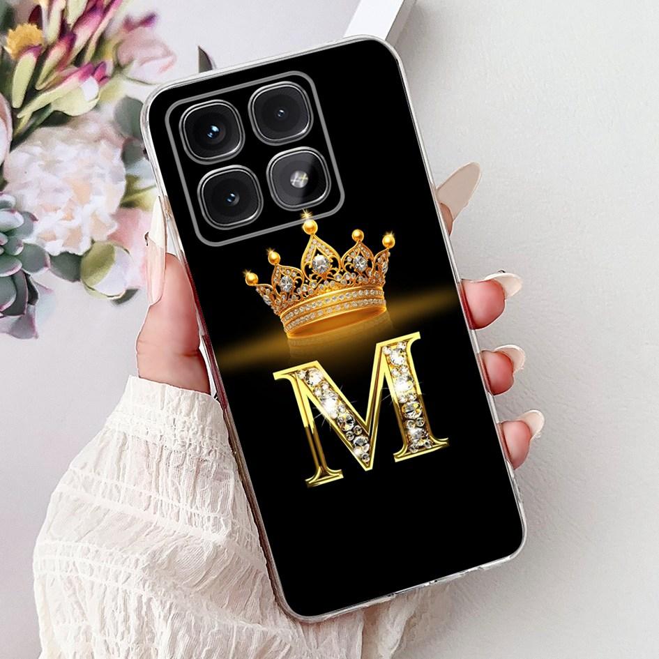 For Xiaomi 14T Pro 5G Case Luxury Crown Letters Soft Silicone Couple Phone Cover For Xiaomi 14T Mi14T 14TPro 2024 Protect Shells