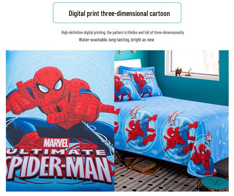 Spiderman All-Cotton 4-Piece Boys' Cartoon Bedding Set