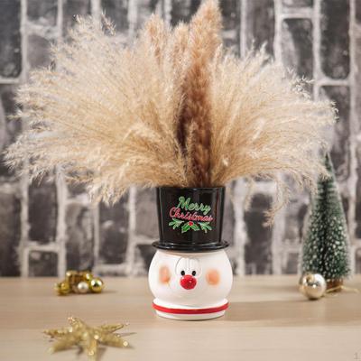 Snowman Vase Porcelain Bedroom Multipurpose Flower Arrangement Container Home Decoration
