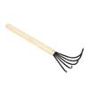 Garden Hand Rake 5 Steel Tines Wooden Handle Ergonomic Design Claw Cultivator for Tilling Loosening Soil Long Handle