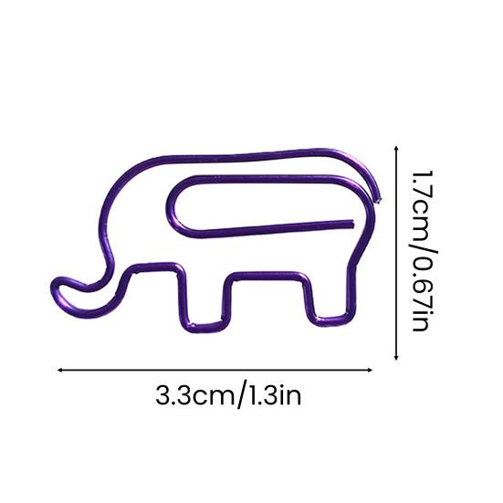 Yousheng 10Pcs Christmas Paper Clips Colorful Elephant Design Non-bending Paper Clips Office School Desk Organizing Cards Document Fasteners