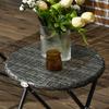 Garden Furniture Set, 3-Piece, Rattan Look, 2 Chairs, 1 Table, Foldable, Grey