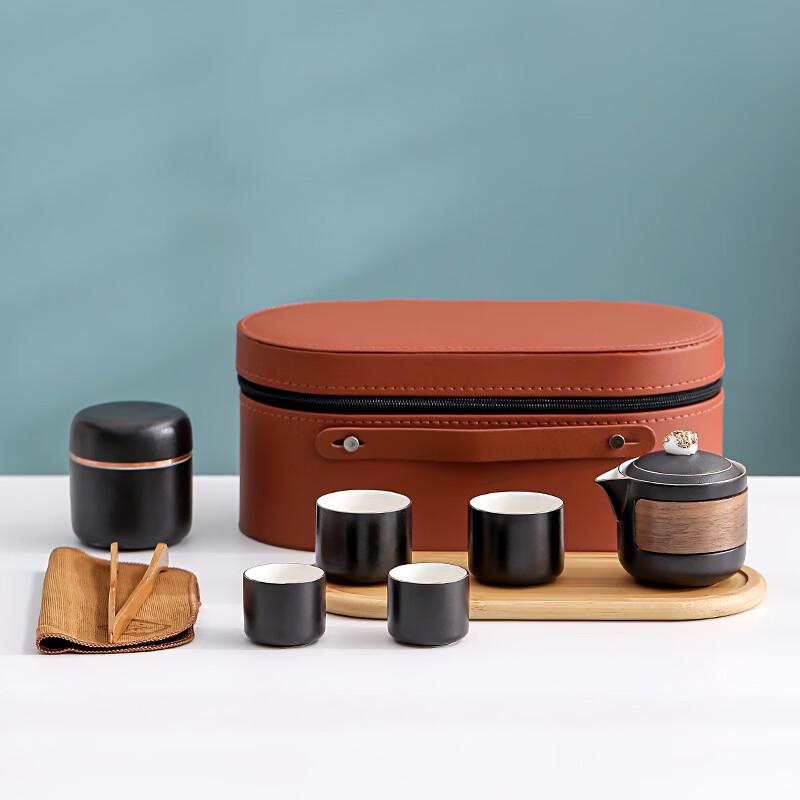 Awakening Lion Ceramic Portable Tea Set