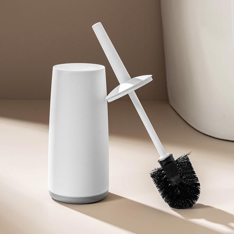 1 Set Soft Bristle Plastic Toilet Cleaning Brush Splash Proof Handle Toilet Brush With Base Bathroom Toilet Cleaning Tools
