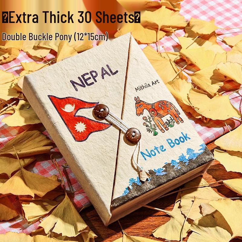Непальский ручной дневник из бумаги Локта с уникальным ручным росписным дизайном