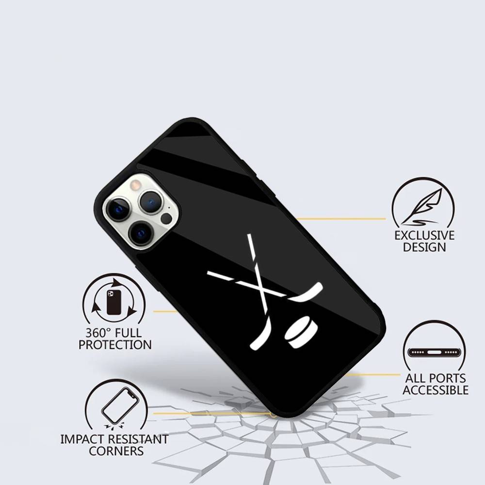 Ice Hockey Rink Puck Phone Case For iPhone 16,15,14,13,12,11,Plus,Pro,Max Mini Magsafe Magnetic Wireless Charging