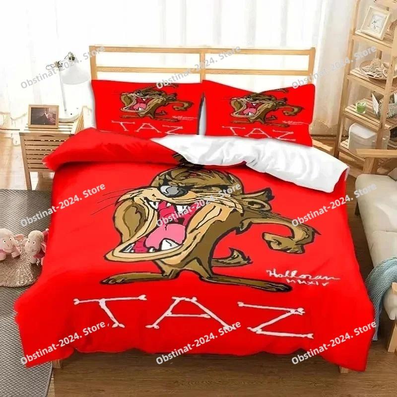3D Print Cartoon T-Tasmanian Devil Bedding Set Boys Girls Twin Queen King Size Duvet Cover Pillowcase Bed boys Adult Bedroom