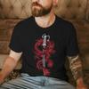 2026 Fashion Trend Unisexs Tshirts Personalized Geometric Dragon Print T Shirts Casual Style Katana And Dragon Print Streetwear