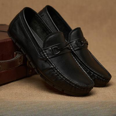 Summer New Doudou Shoes Men's Genuine Leather Breathable Korean Version Casual Lazy Shoes Soft Sole Single-layer Cowhide Driving Shoes