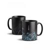 Chinese Style Color Changing Mug Ceramic Cup Green Water and Green Mountain Pattern Gift for Family and Friends