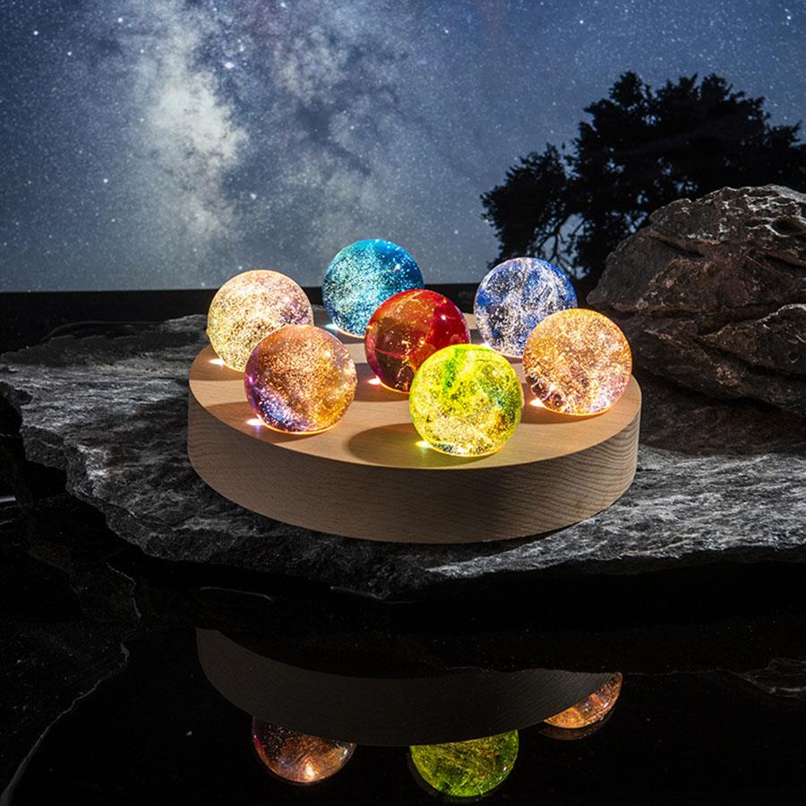 Fantasy Colorful Glass Star Ball Luminous Planet Astronomy Planets Ball Fantastic Style Home Decoration Cosmic Model Xmas Gift
