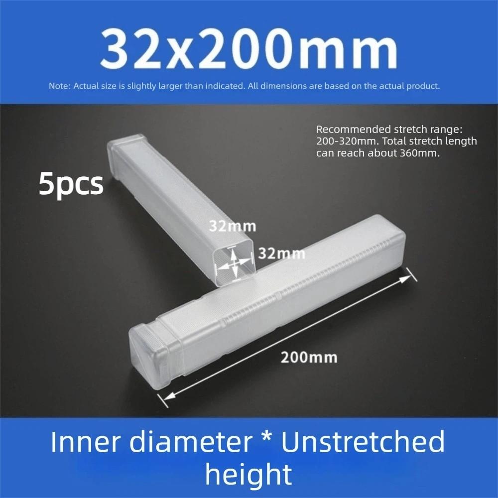 5pcs Portable Square Drill Bit Packaging Boxes Transparent Plastic Packaging Box Telescopic Storage Boxes Accessories Storage