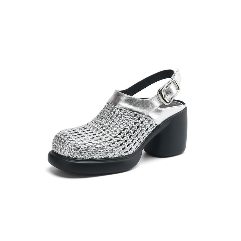 Fashion New Summer Sandal Cover Toe Sandals for Women High Heels Sandals Fashion Hollow Out Round Toe Chunky Heels Women Platform Shoes