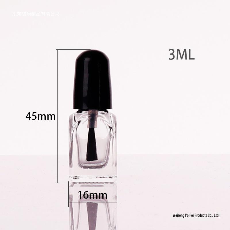 5ml Round Glass Nail Polish Bottle - Small Transparent Empty Set for Gel Polish