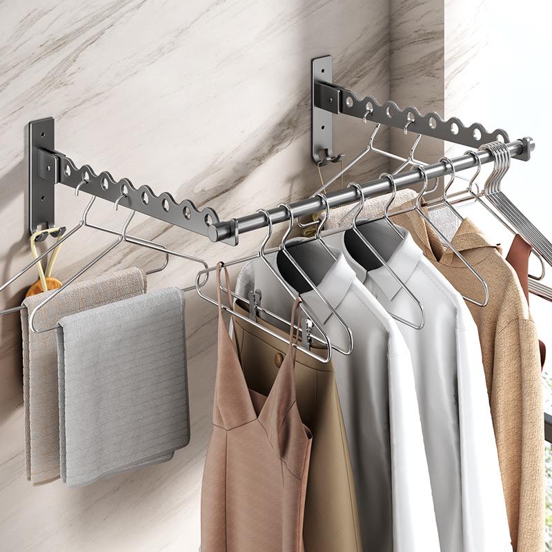 Invisible No-Drill Foldable Clothes Drying Rack for Balcony or Bathroom