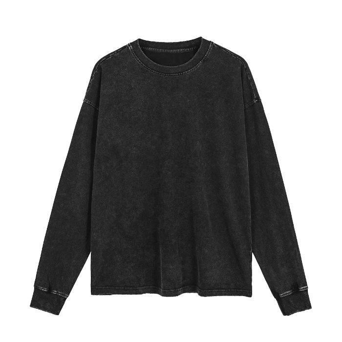 Men's Retro Korean-Style Quick-Dry Batik Sweatshirt, 230g Pure Cotton