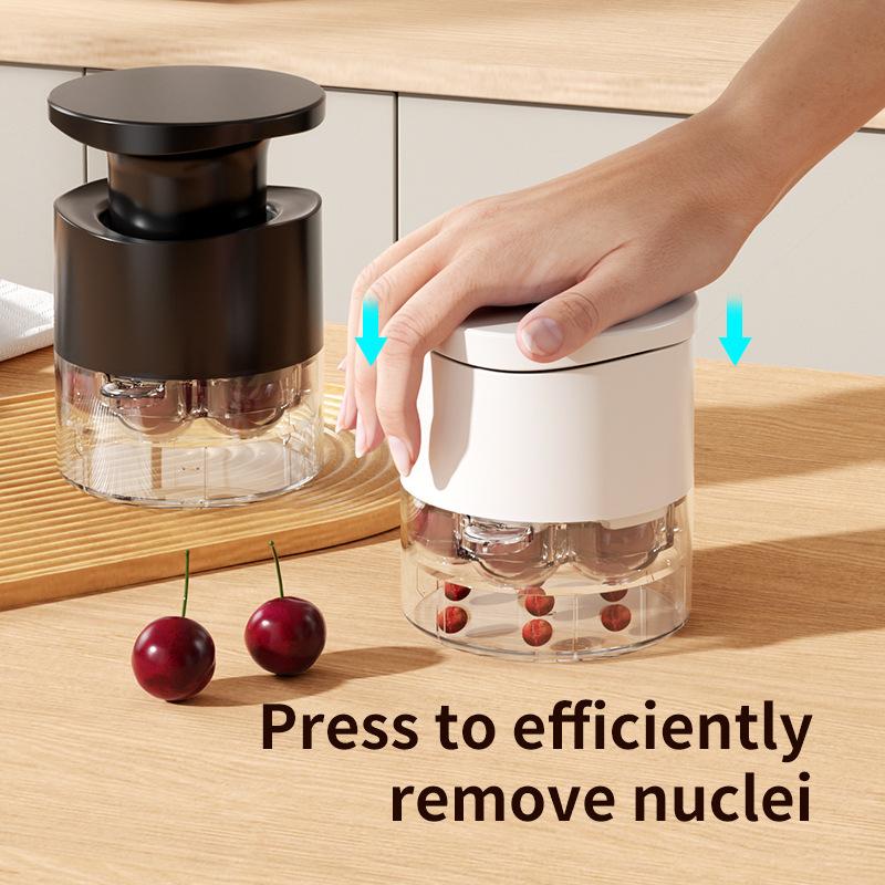 7-Hole Press Type Cherry Pitter Kitchen Core Remover Tool for Cherry and Jujube