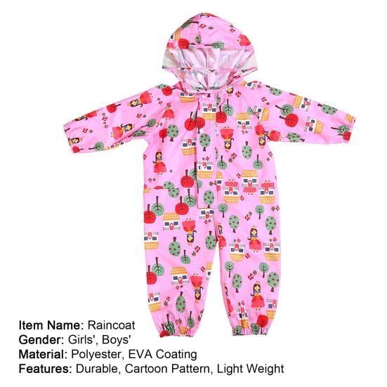 Cartoon Raincoat Kids Children Jumpsuit Rainwear Boy Girl Waterproof Poncho