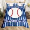 Set Biancheria da Letto Baseball per Bambini Set Copripiumino Sport con Palla Singolo King per Ragazzi Adolescenti Poliestere Mazza da Baseball Guanti Copripiumino