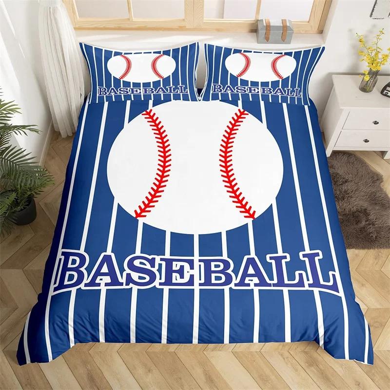 

Kids Baseball Bedding Set Ball Sports Duvet Cover Set Single King For Boys Teens Polyester Baseball Bat Gloves Comforter Cover EU Single(135x200cm)