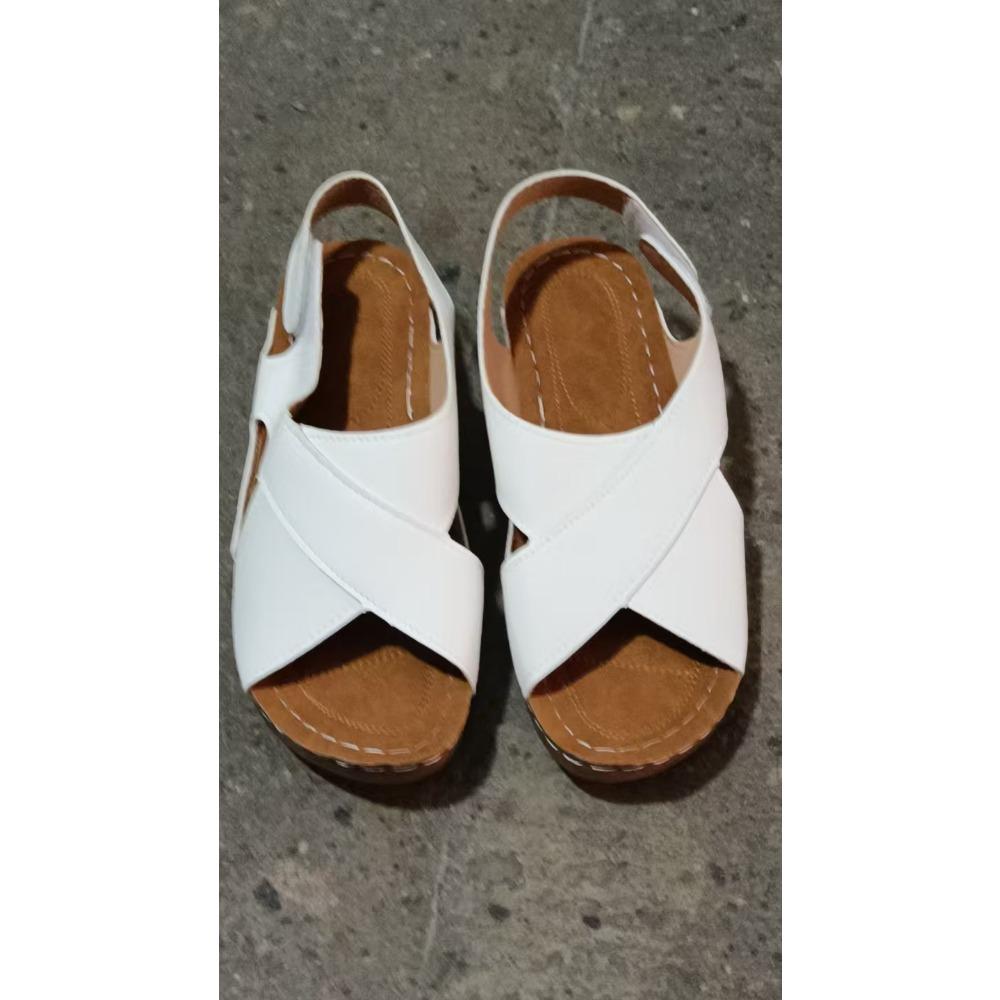 New Women's Colorblocking Sandals Thick Bottom Heightened Comfortable Lightweight Cool Slip Shockproof Wearable Casual Arch Support Slippers