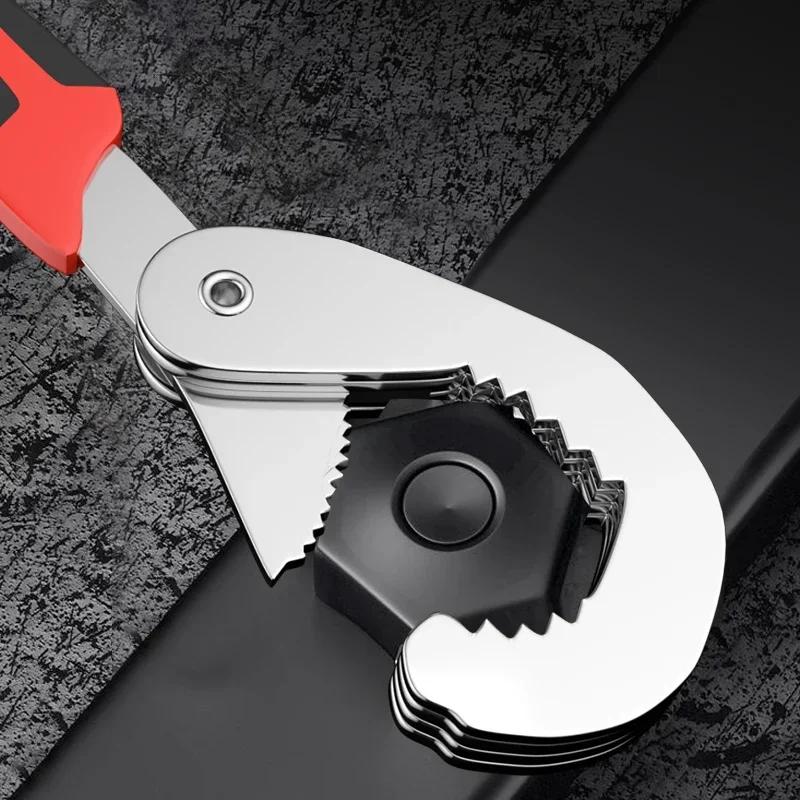 Verstellbarer Hochkohlenstoffstahl Maulschlüssel - Multifunktionales Universal-Rohrklemmwerkzeug für manuelle Hardware-Reparaturen