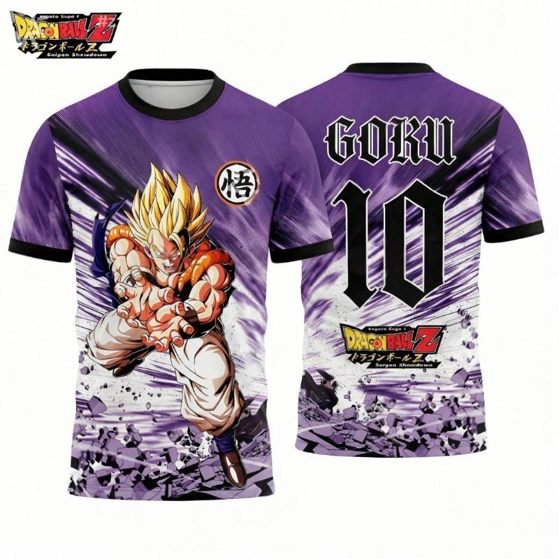 2026 Summer Dragon Ball Retro Fitness T-shirt Men's Oversized 3D Printed Short-sleeved Family Unisex Children's Sports Shirt
