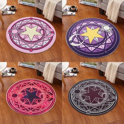 Tappeto Anime Cerchio Magico di Cardcaptor Sakura: Tappeto rotondo da pavimento per bambini per guardaroba o cesto sospeso