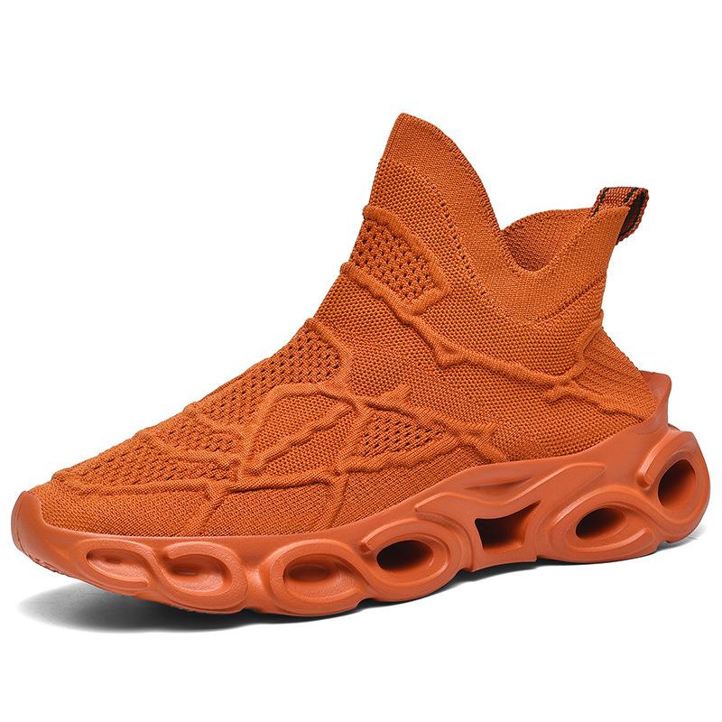 

Men s shoes summer new breathable thick-soled fly-woven shoes fashion trend sports and leisure one-pedal lazy shoes large size 39