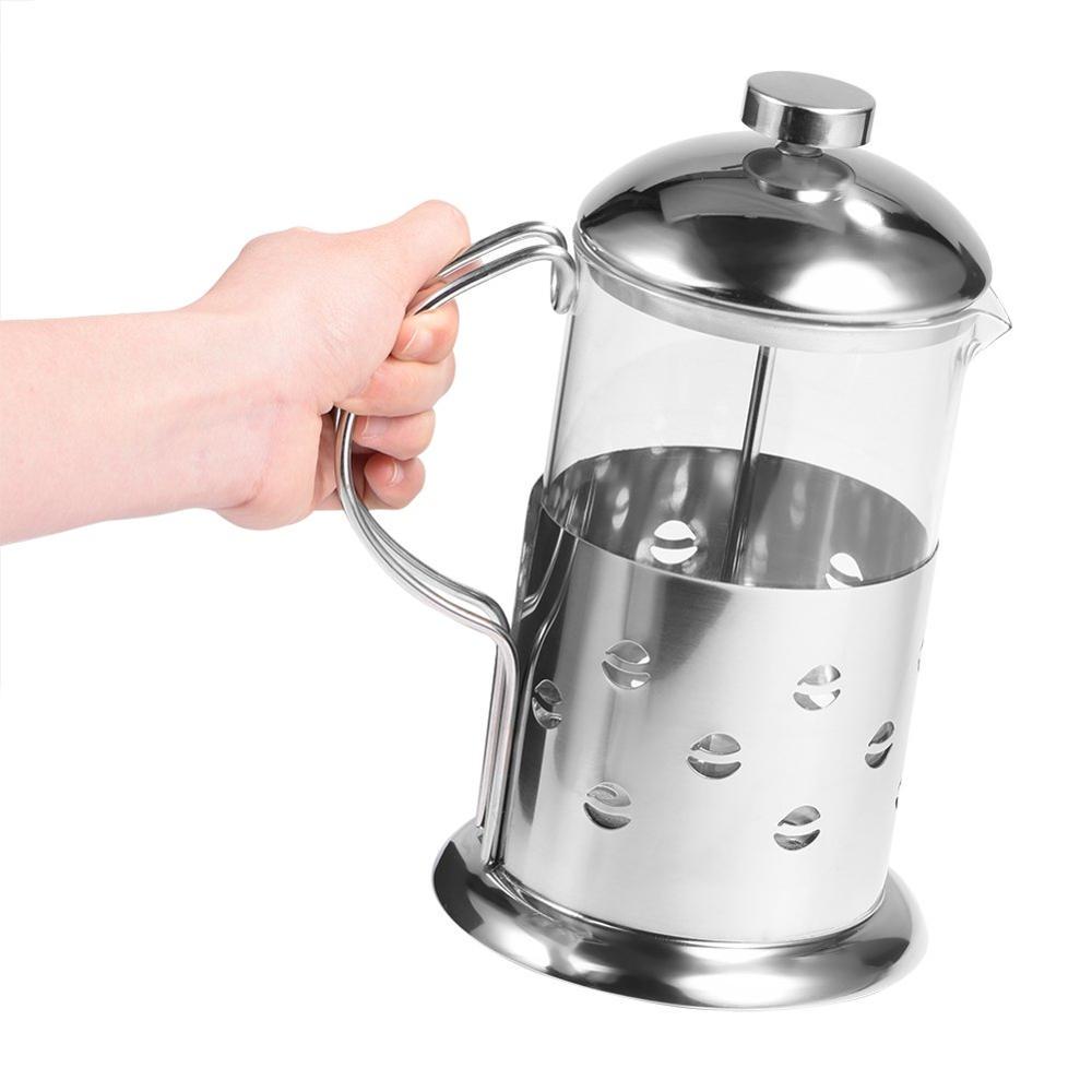 Stainless Steel Glass Coffee Pot 