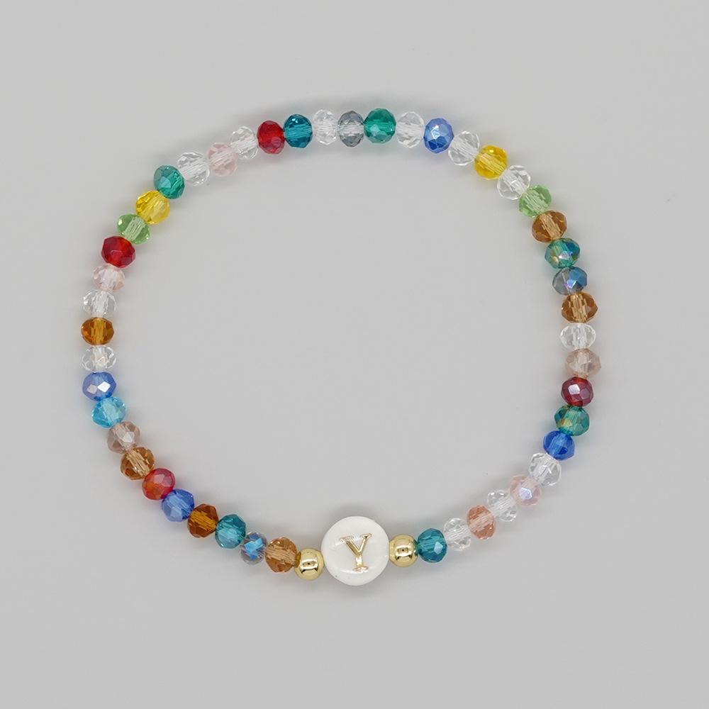

1pc 26 Letters Initial Bracelet Personalized Colorful Beaded Bracelet Gifts for Best Girlfriends Graduation Gift Birthday Gifts