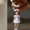 Elegant and Beautiful Acrylic Nurse Keychain - Medical Uniform Nurse Theme Keyring for Nurses Day Pendant Gift Souvenirs for Friends