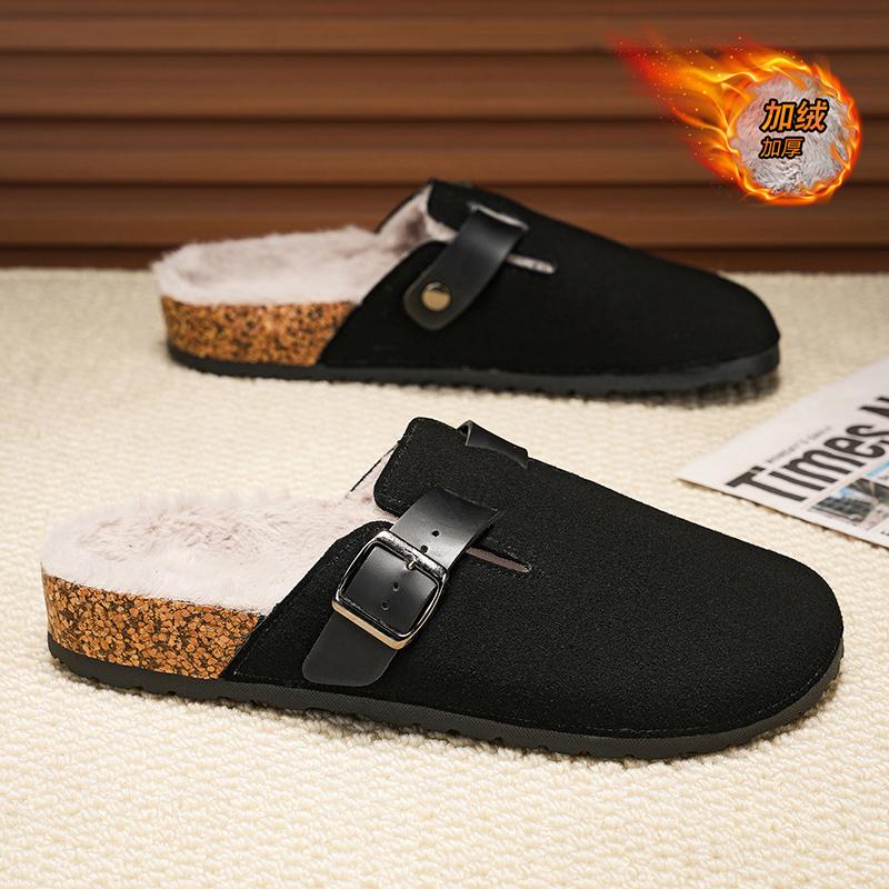 Mode Neuer Stil Winter Herren Fleecegefüttert & Verdickt Isolierte Stilvolle Pantoletten für Innen- & Außenbereich