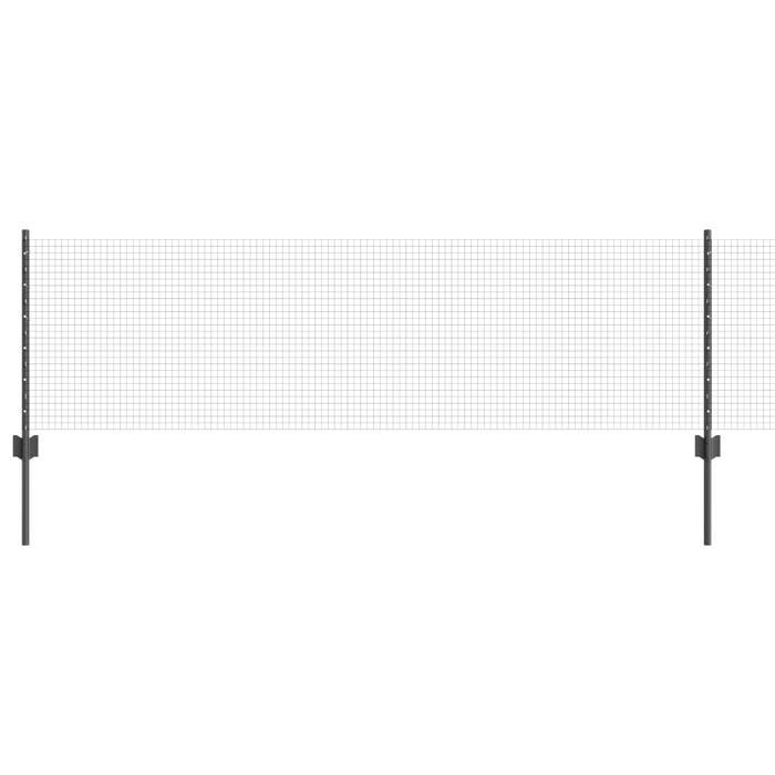 VidaXL Clôture en fil soudé avec 22 poteaux en U Gris 0,6x50 m Acier 3336626